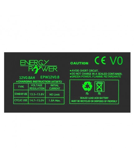 Batterie Étanche au Plomb 12 V / 0,8 Ah Batterie Étanche au Plomb 12 V