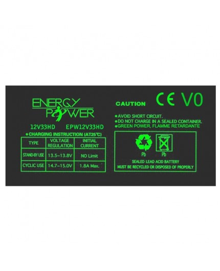 Batterie Étanche au Plomb 12 V / 33 Ah EPW12V33HD